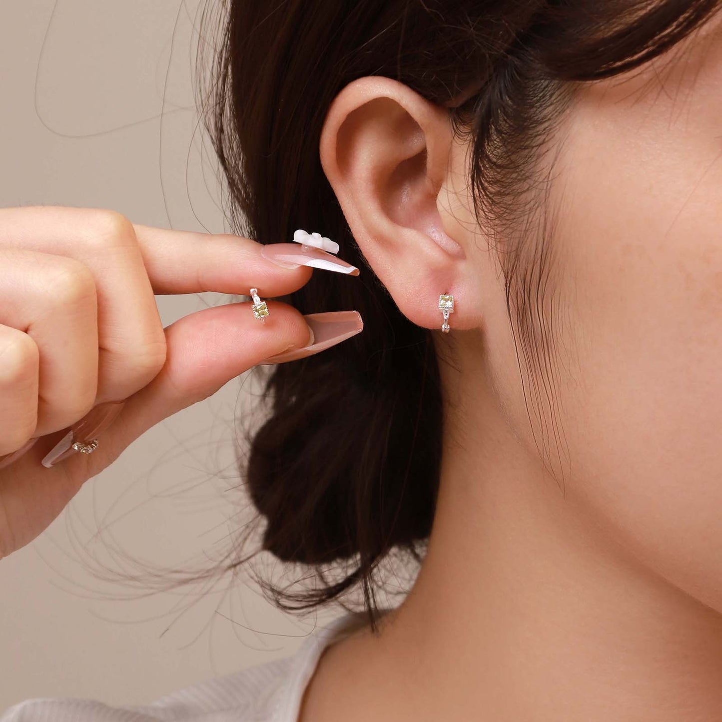 mini pendientes de aro plata de ley