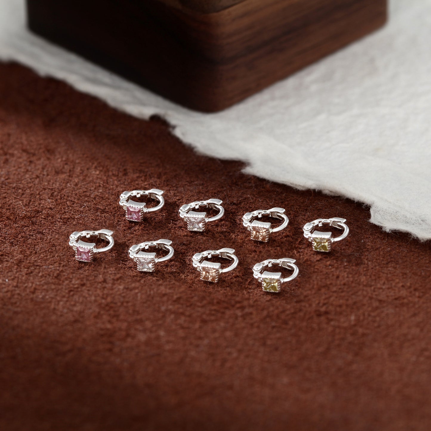 mini pendientes de aro plata de ley
