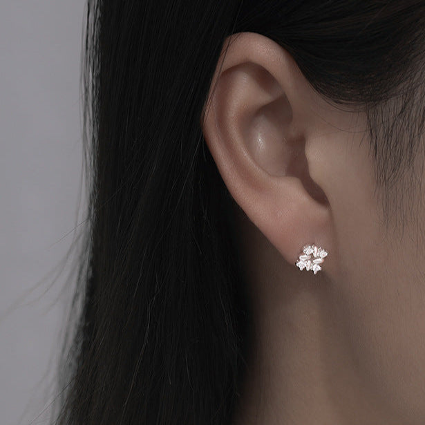 pendientes de circonitas de plata de ley