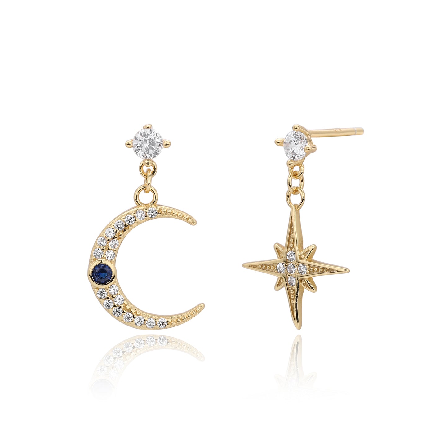 pendientes de mujer desiguales de plata de ley