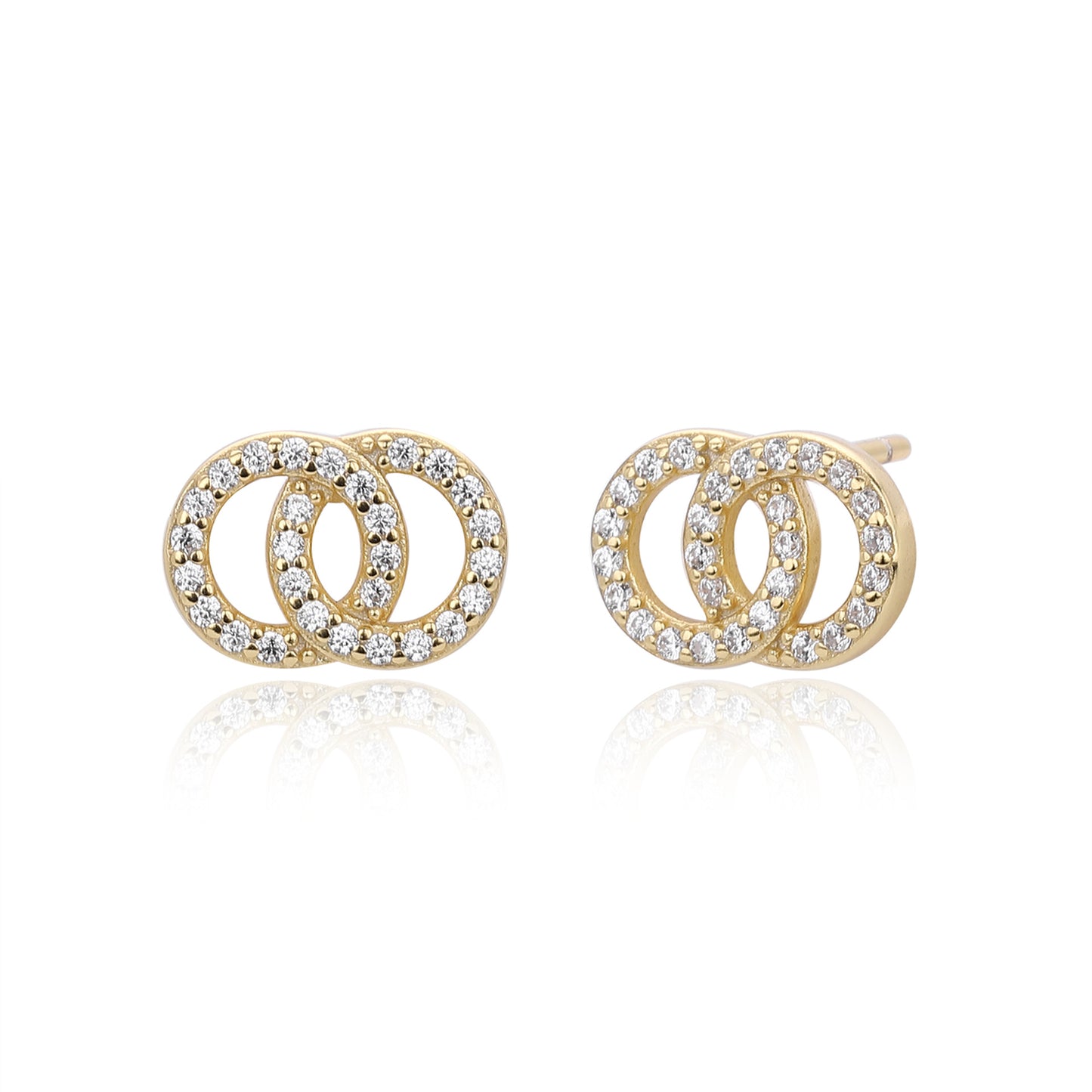 mini pendientes de circonitas infinity plata de ley